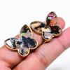 Natural Montana Agate Gemstone Brass Jewelry Earring 0.95" RE-112