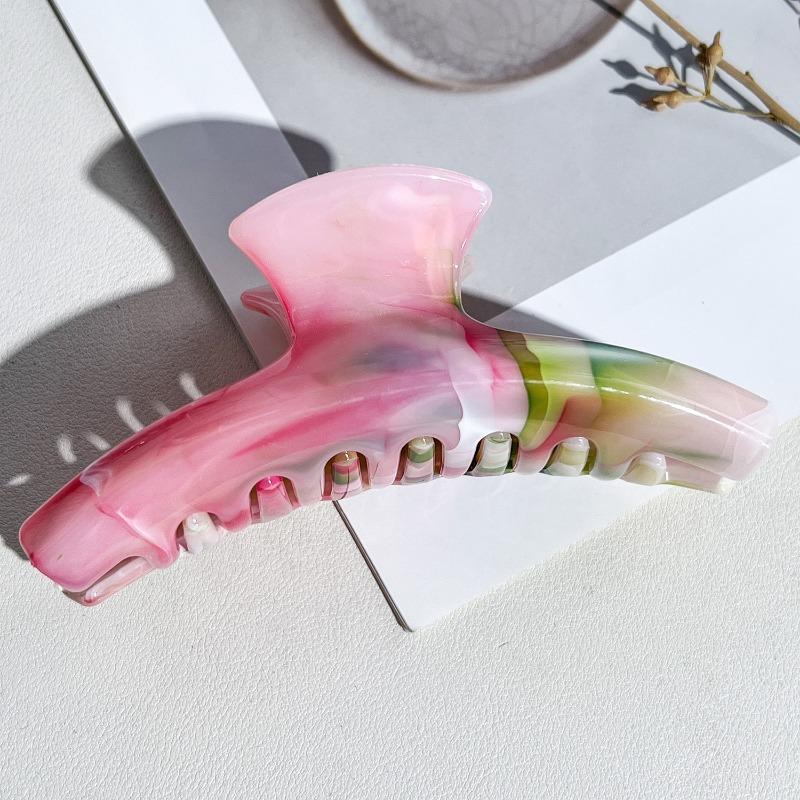 Arc-shaped Marble Gripper High-end Style Shark Hair Clip Large Volume Clip Hair Accessory