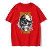 Herren T-Shirts Europäische Größe Modisch und Lässig Rundhals Einfarbig Vielseitige Sommeroberteile Hip-Hop Totenkopf Print T-Shirt