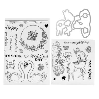 Clear Stamp Transparent Carving Block Valentine"s Day Style Reusable for DIY Crafting