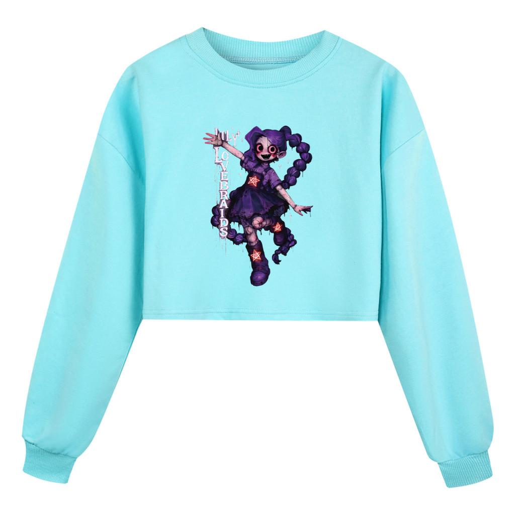5583 Multi-color Fashion Kids Girls Lily Lovebraids Printed Long Sleeves Sweatshirt