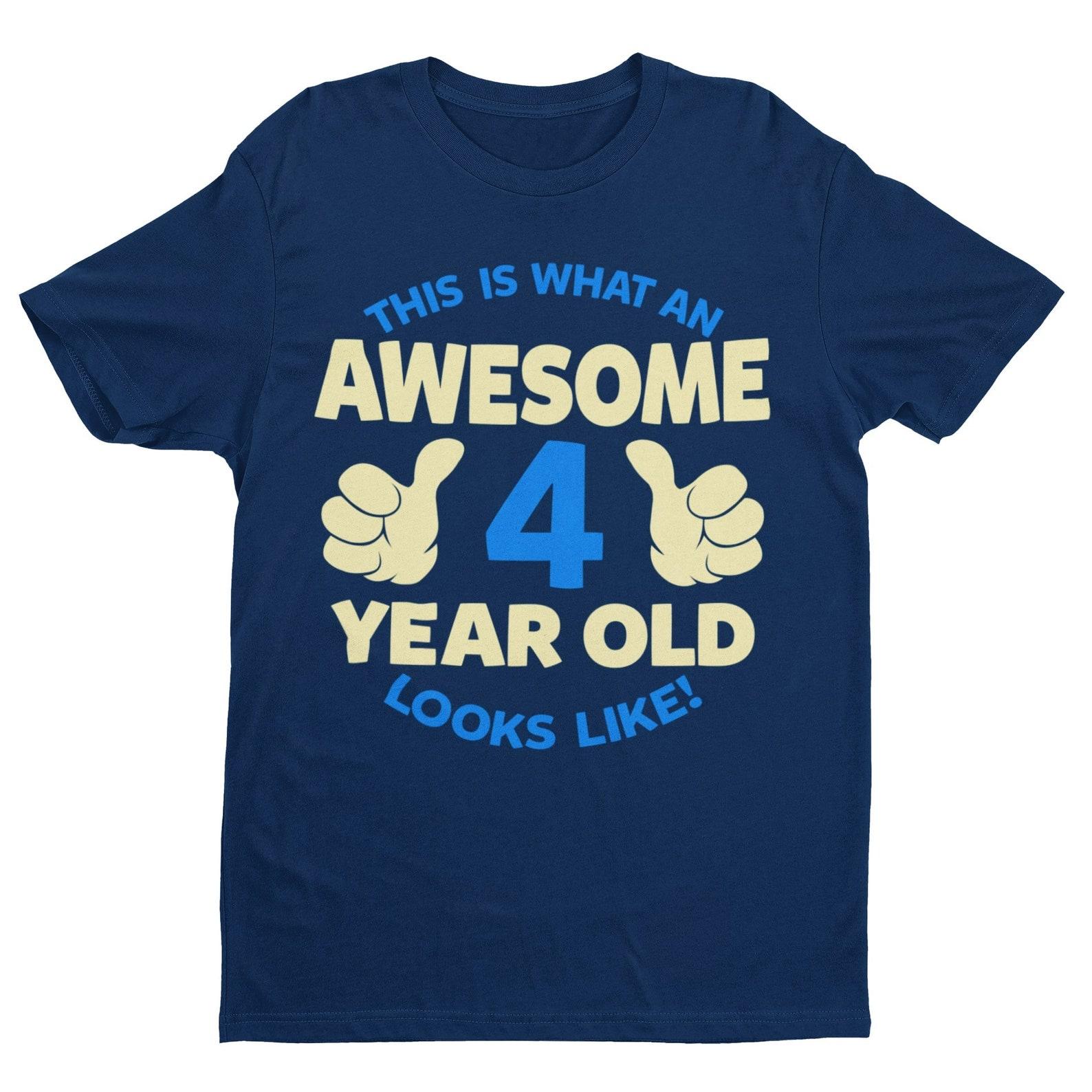 Boys 4th Birthday T-Shirt: Awesome Four Year Old Design 4XL
