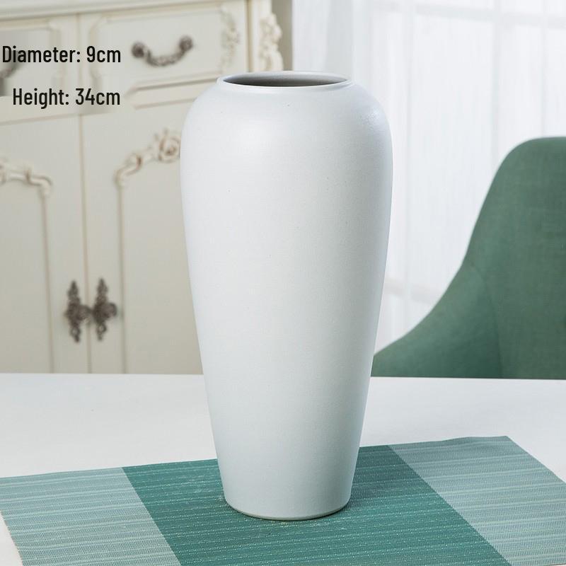Modern Minimalist Ceramic Vase for Flower Arrangement - Decorative Pottery Jar for Living Room and Entry Table