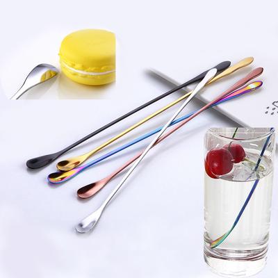 Kitchen Long Handle Flatware Stainless Steel Tableware Dessert Scoop Dinnerware Stir Spoon