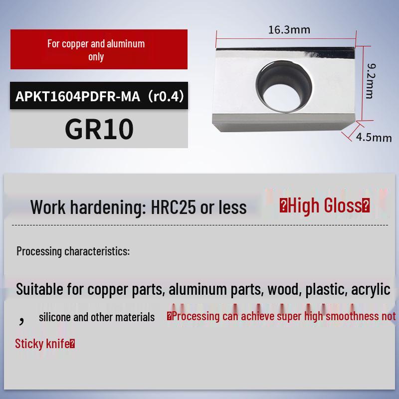 APMT1604PDER R0.8 Cermet CNC Milling Cutter Blade 1135 Machining Center Tool Head
