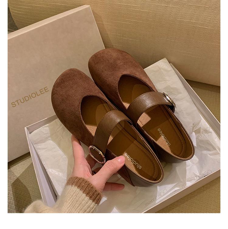 Grape mother can step on the heel with leopard print inner height increase Mary Jane single shoes women's spring and autumn models