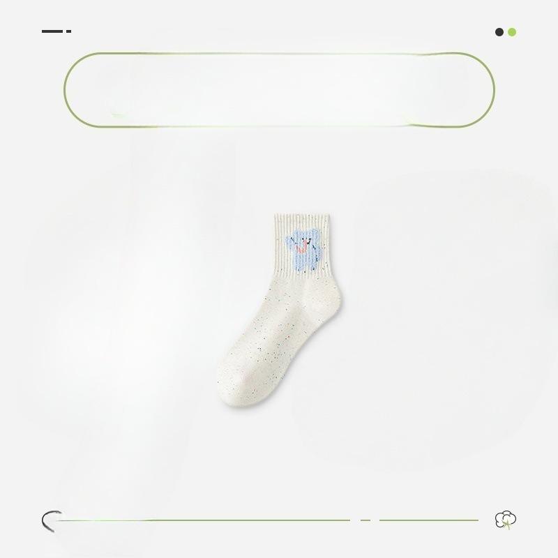 

Женские весенне-осенние повседневные носки-гольфы из чистого хлопка с мультяшным рисунком в студенческом стиле 1 pair синий