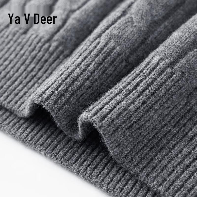 Yalu Men's Wool Blend Round Neck Knit Sweater