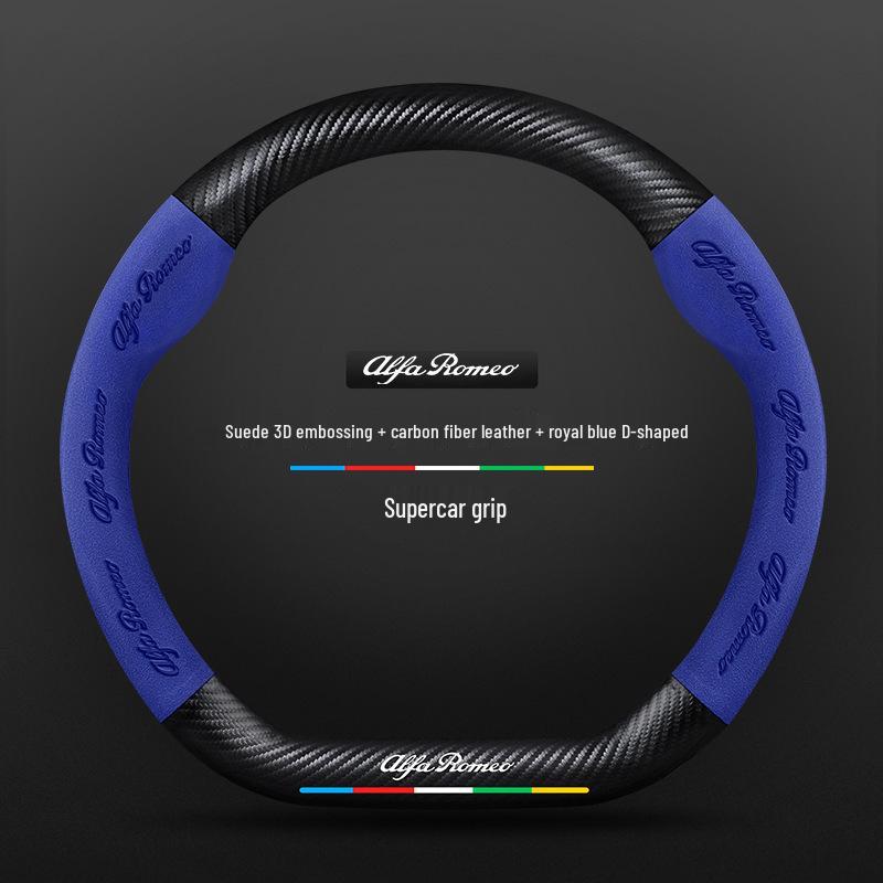 

Alfa Romeo Stelvio/Giulia Обложка рулевого колеса из углеволокна и натуральной кожи 38 cm