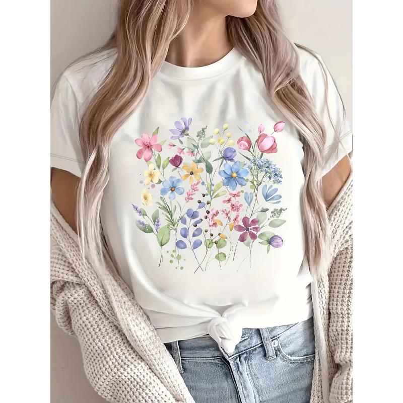 

European Size Women s Casual Short Sleeve T-Shirt 4XL білий