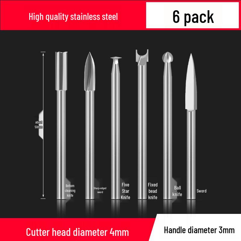 Dental & Wood Carving Tool Set: Power Tool, Engraving Knife, Steel Drill Bit, Grinding & Scribing Heads