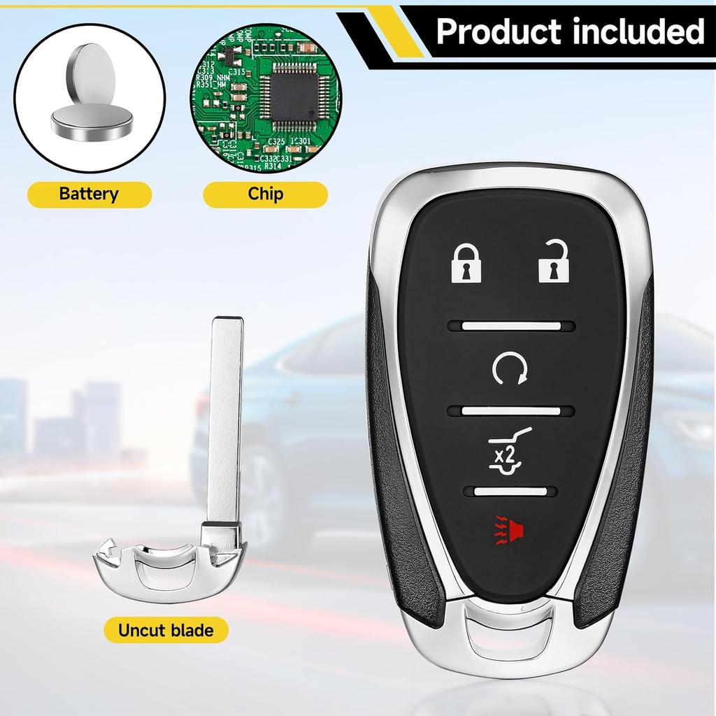 Key Fob Replacement Fits for Chevy Equinox 2018 2019 2020 2021 2022 2023 2024 2025 Smart Car Proximity Keyless Entry Remote Control HYQ4AA 315Mhz