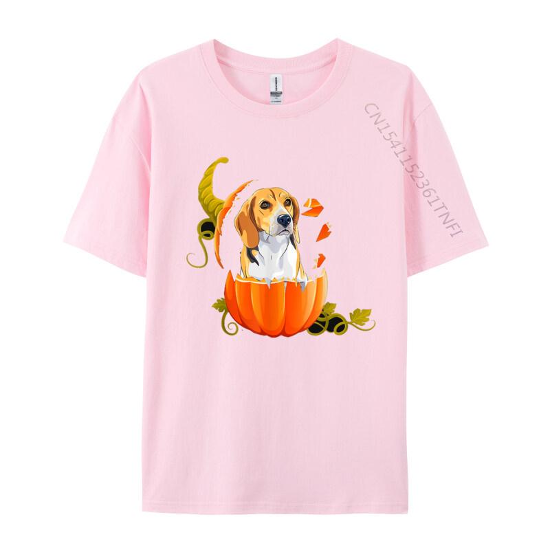 Beagle Pumpkin Halloween Ghost Tshirt Men T Shirts Birthday Gift Tops Cotton TShirt Happy Halloween Tshirt
