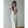 Stile Cinese Stile Cheongsam Stile Cinese Sexy Fidanzamento Quotidiano Temperamento Di Alto Livello Lungo Qipao Donna