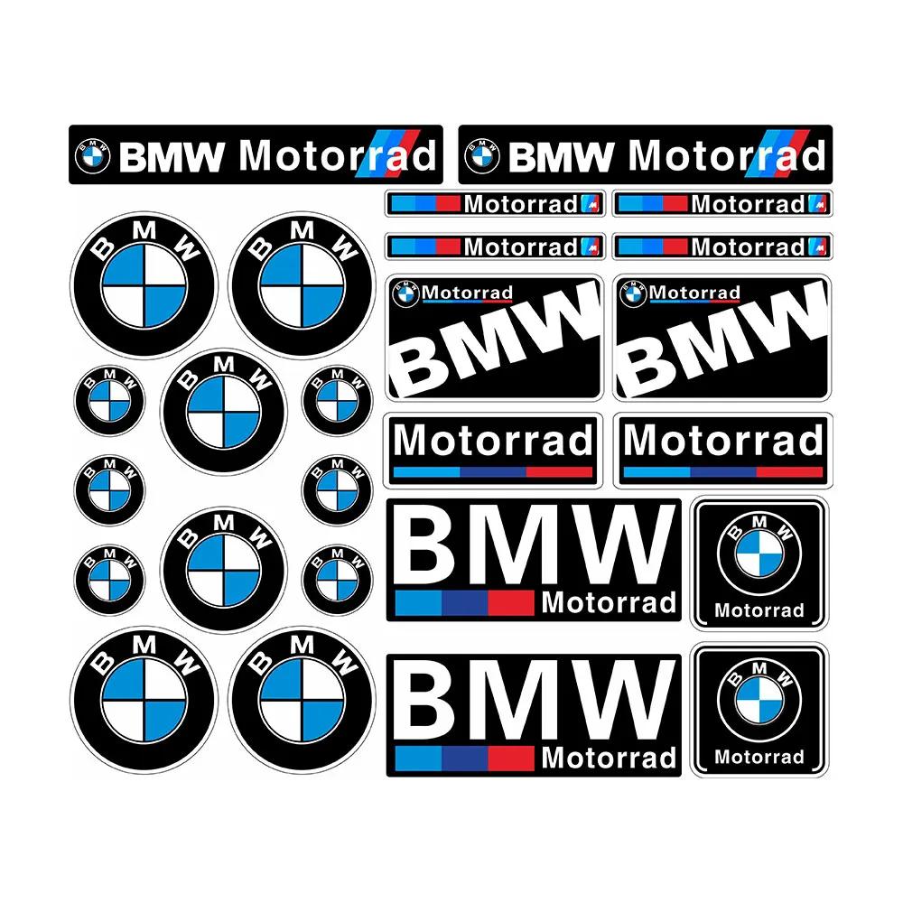 Naklejka motocyklowa z czarno-białym logo BMW z okazji 50-lecia, odpowiednia na bak paliwa samochodu, kask, walizkę, dekoracja sypialni