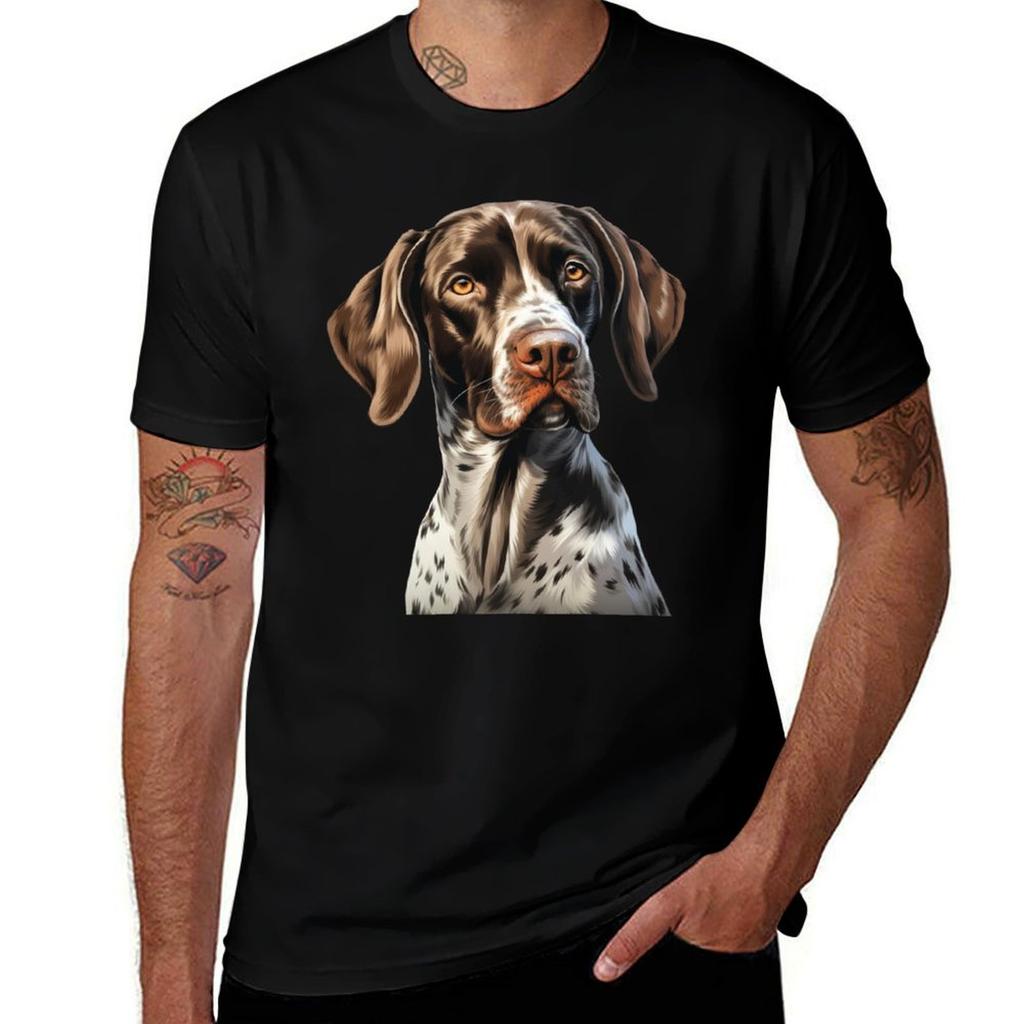 Shorthair Gerunisex Pointer Portrait Tshirt Large Size Basic Casual Tshirt