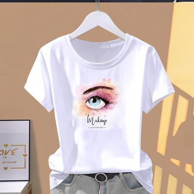Printed T-shirt for Women, Trendy Summer Style, Cute and Stylish Short-sleeve Daily Wear.