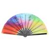 Colorful Folding Hand Held Fans with Bag Festival Decoration Gift for Birthday Thanksgiving Christmas