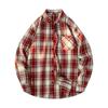 Men's Striped Plaid Long-Sleeve Shirt Jacket - Japanese Fashion, Hong Kong Style, Ideal for Spring and Autumn