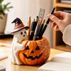 Halloween Resin Pumpkin Pen Holder and Flower Pot Decoration for Desk