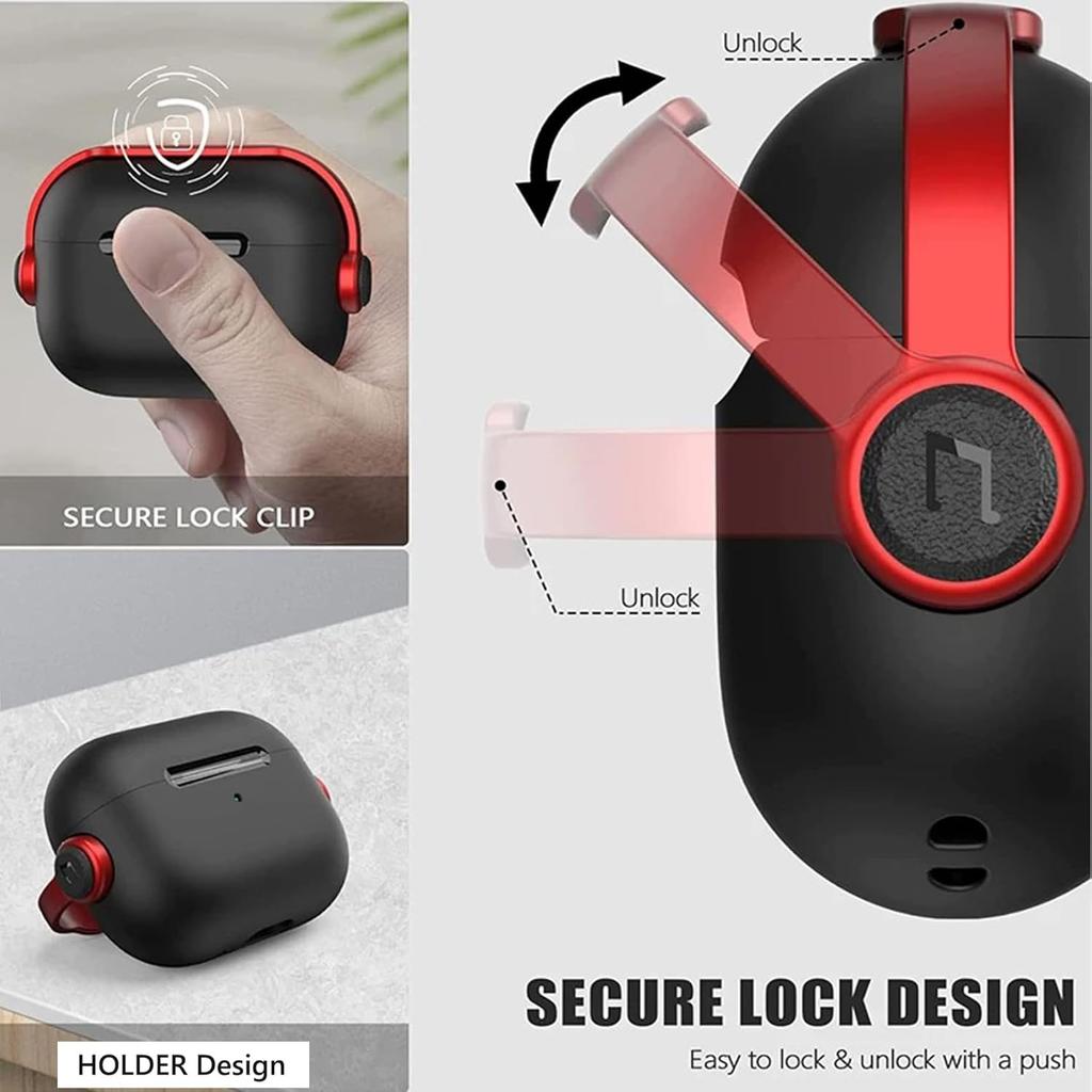 for Airpods Pro 3 Case Safety Lock Case for Apple Airpods Pro 3 (2025) with Cleaner Kit Drop Protection Air pods Pro3 Case Cover