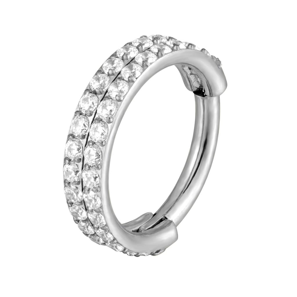 G23 Titan Piercing Doppelreihe CZ Überlegene Qualität High Segment Ringe Kleine Septum Nasenringe Ohrringe Piercing Körper Zirkon