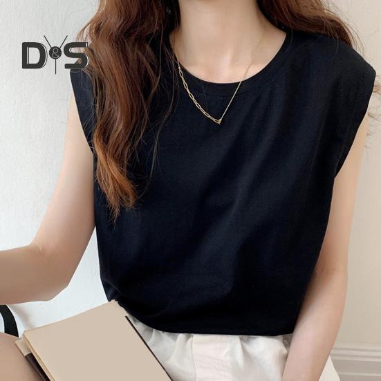 Women Summer T-shirt Round Neck Cap Sleeve Solid Color Tee Shirt Solid Color Loose Fit Casual Tops Daily Wear