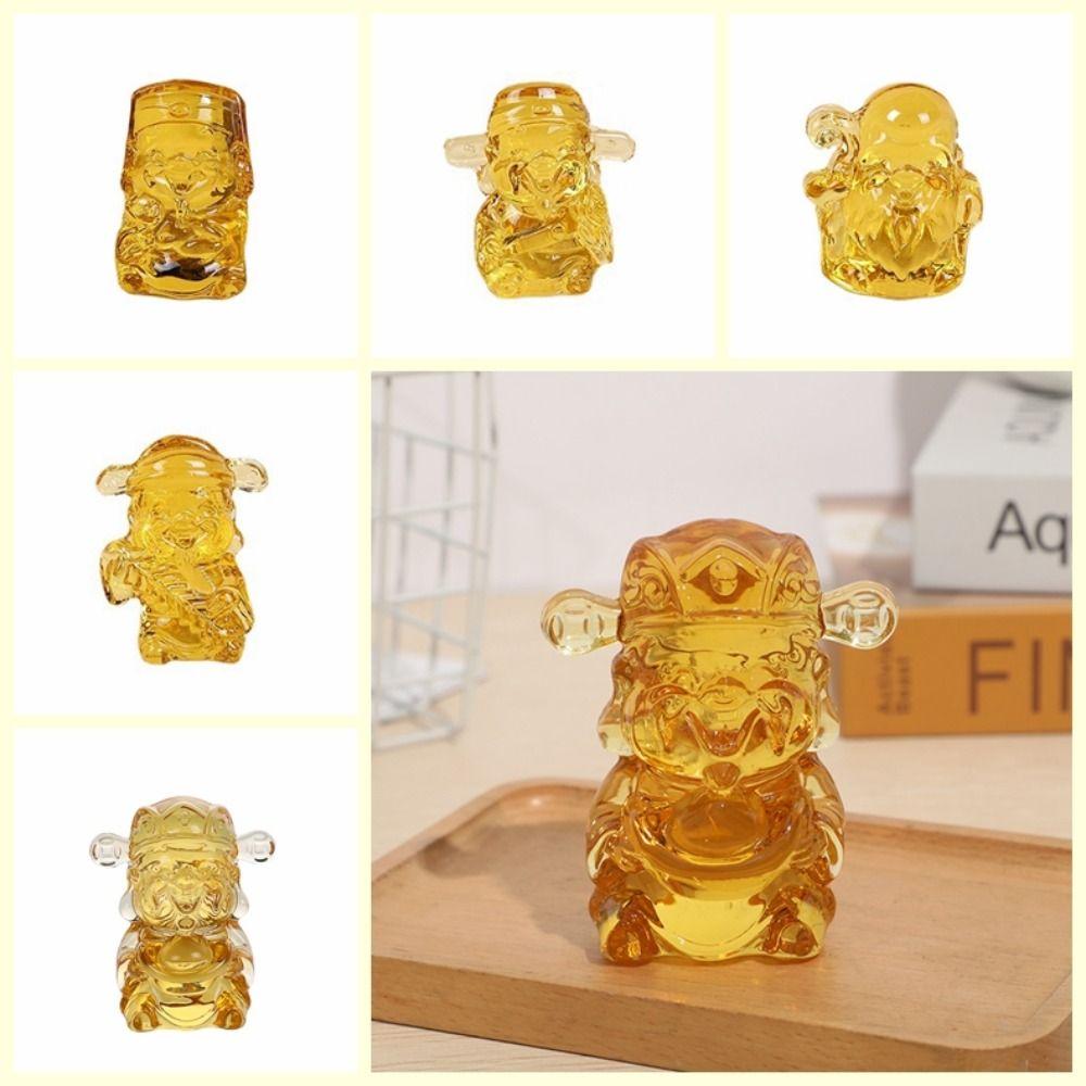 

Translucent Glaze God Statue Glass Craft Crystal God Statue Mini Desktop Decor 2