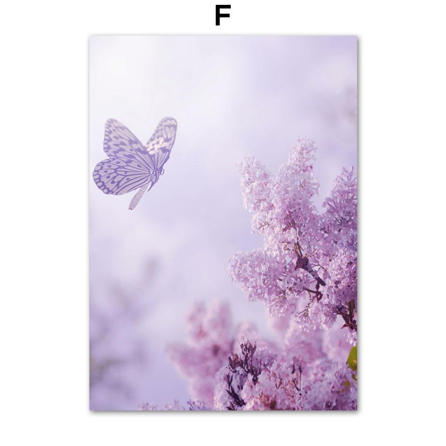 Lavendel Lila Strand Landskap Naturliga affischer och utskrifter Dukmålning Väggkonstbilder för vardagsrum Heminredning