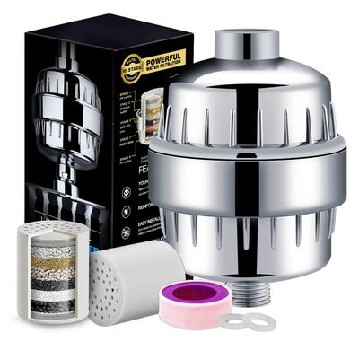 Filtro Universale per Soffione Doccia 15 Strati Migliora la Pelle Problematica Resistente alla Ruggine Filtro Acqua per Bagno