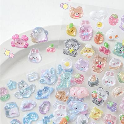 3D Niedliche Jelly Sticker Cartoon Tier Relief Sticker Scrapbook DIY 3D Sticker Auto Kühlschrank Handyhülle Sticker