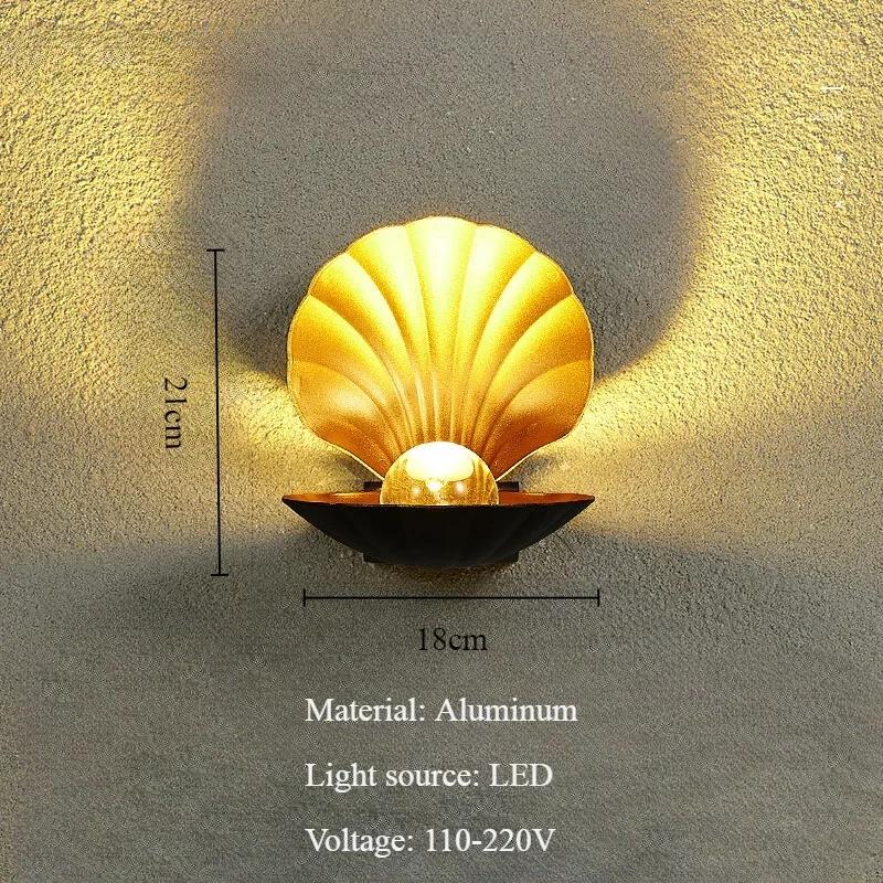 Modern Simplicity Shell Wall Lamps Nordic Entrance Outdoor Lighting Bedroom Bedside Bathroom Wall Light Pastoral Leisure Feeling
