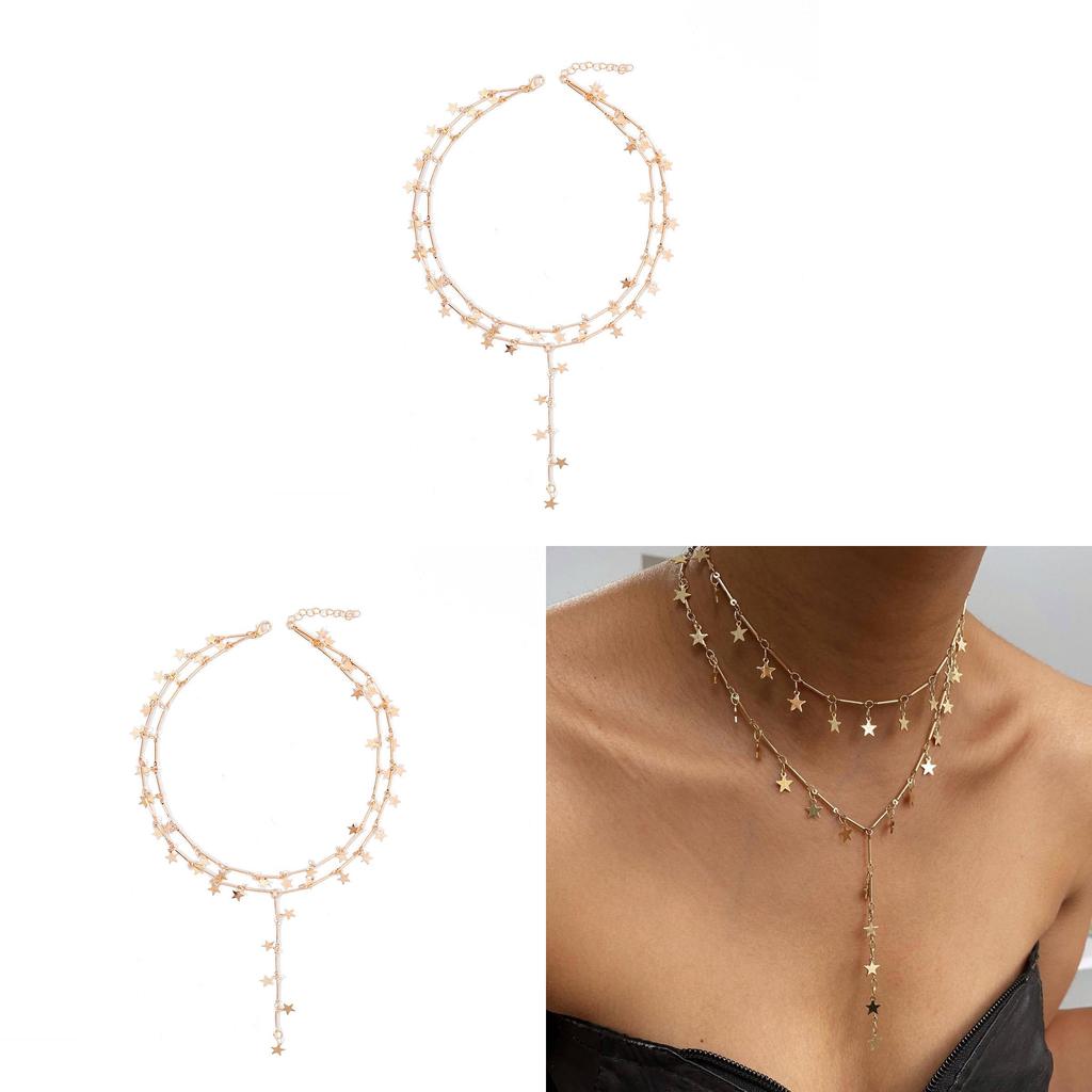 Sternennacht Anhänger Halskette Mit Langen Quasten Für Damen Und Stil