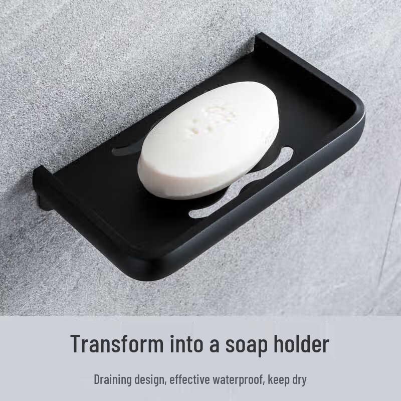 Aige Beznarzędziowy Uchwyt na Papier Toaletowy z Aluminium Kosmicznego z Półką na Telefon