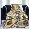 Flannel Fleece Modern Throw Blanket, Cartoon Style Koala Bears Blue Pattern Throw for Spring Recliner, Air Conditioning Blanket