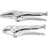 2pcs Locking Pliers Set, 4.3in Ground Mouth 4.9in Straight Jaw Lock Clamp Locking Pliers Tool