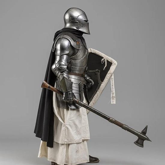 Mittelalterlicher Barbuta Körperpanzer Helm Perfekt für Halloween, Fantasy Cosplay, LARP, Renaissance-Markt Nachstellungen Geschenk