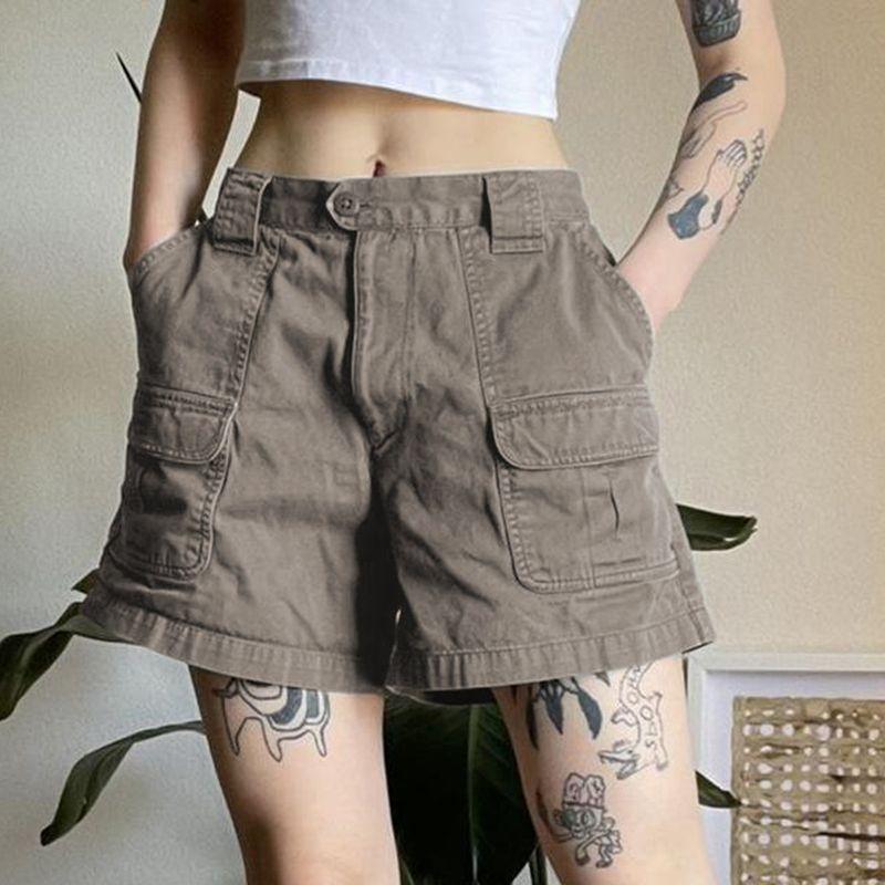 

Summer Ladies Retro Button Casual Shorts