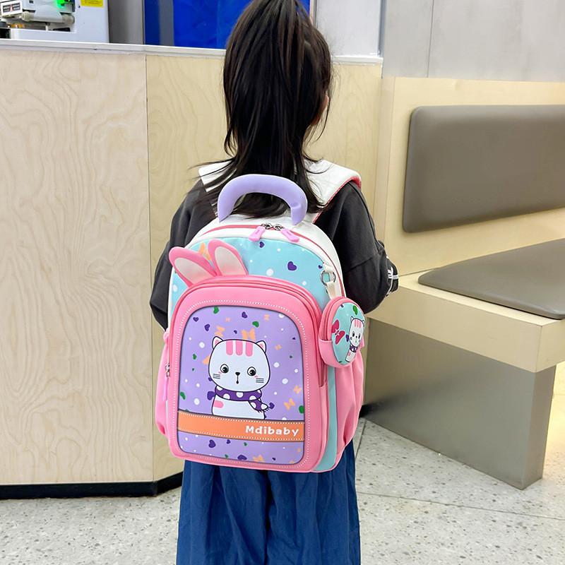 Cartoon Kids Backpack With Nylon Material And Ergonomic Shoulder Straps For School Use