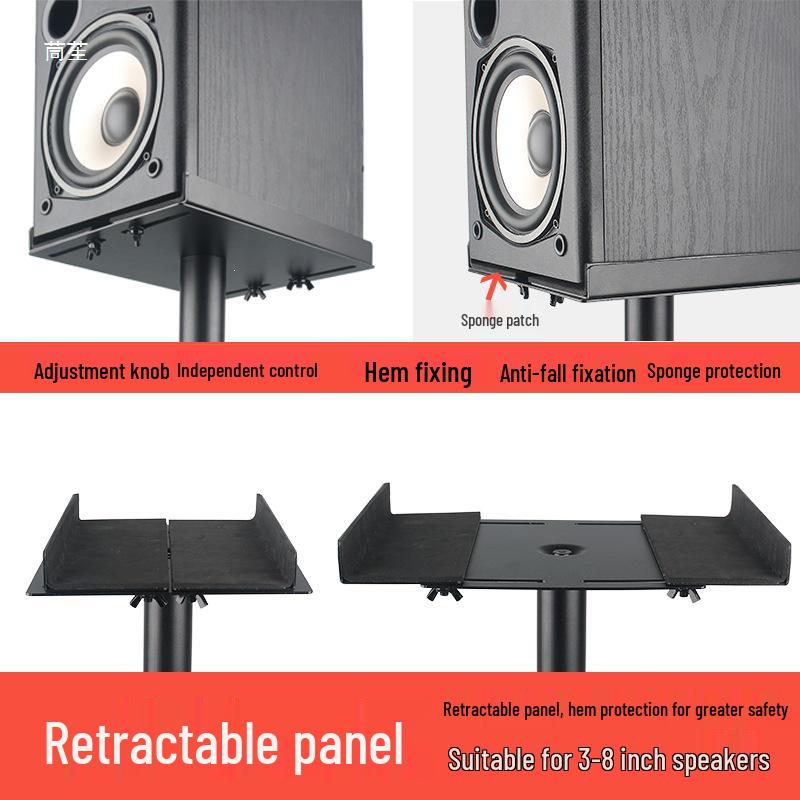 Studio Monitor Speaker Stand - Adjustable Tripod for 4"-8" Speakers