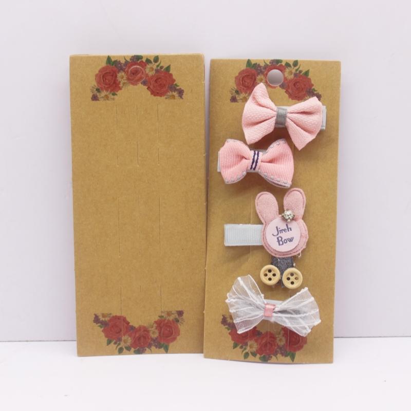 50pcs 15.5x6.5cm White/black/kraft Paper Color Multi Style Hair Clip Display Cards