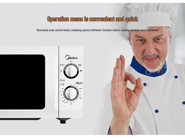 Midea Microwave Oven, Multifunctional 21L Mini Turntable, Mechanical Model M1-L213B.