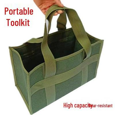 Thickened Canvas Handheld Tool Bag for Automotive and Electrician Maintenance
