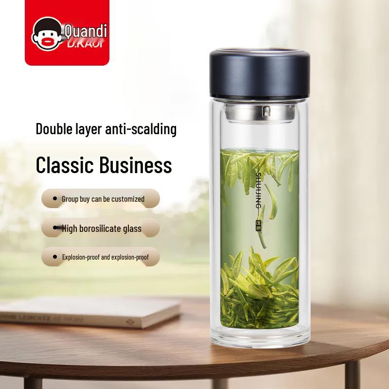 Kuangdi Double Wall Borosilicate Glass Tea Tumbler