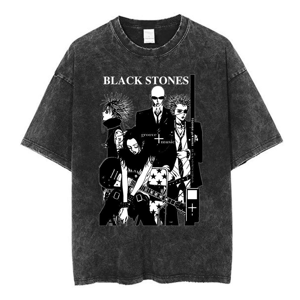 Nana Osaki Japanese Retro Washed T-shirt Men's and Women's Short Sleeved T-shirt Casual T-shirt