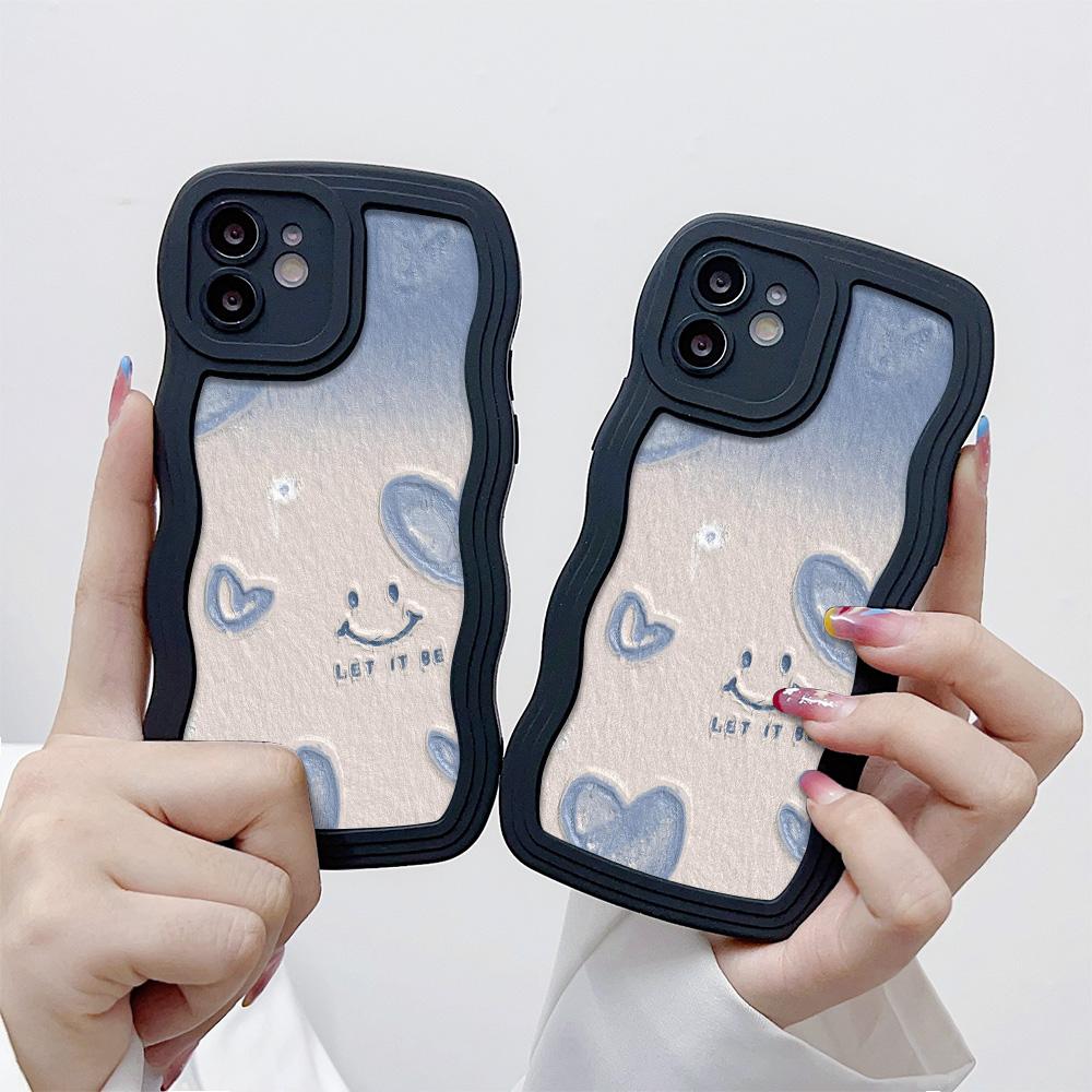 Mobile Phone Cases for iPhone 11 13 XR 15 Pro Max 12 14 Pro Max Case iPhone 16 7 Plus 8 Plus XS Max Big Wave Solid Color Cartoon Anti-drop Waterproof