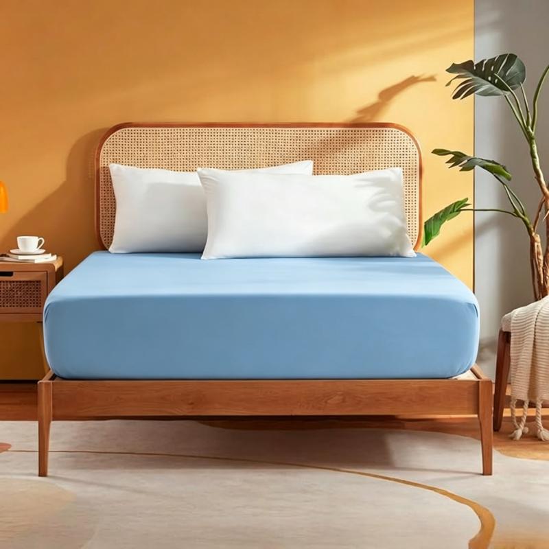 Waterproof  Solid Color Mattress Covers Protector Adjustable Non-slip Bed Fitted Sheet with Elastic Band for King 90/160/180x200