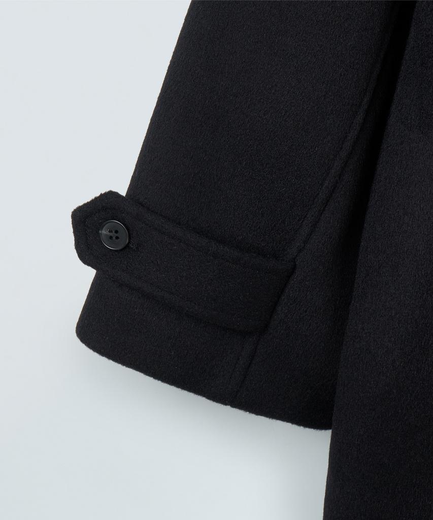 Piari Poise Wool Balmacaan Coat (Black)