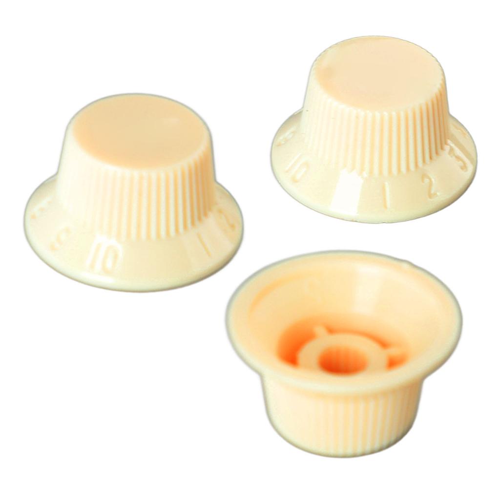 3 Stück Gitarren-Reglerknopf 1 Lautstärke 2 Ton passend Top Kunststoff Set Kit Instrument Zubehör Ersatz Gelb