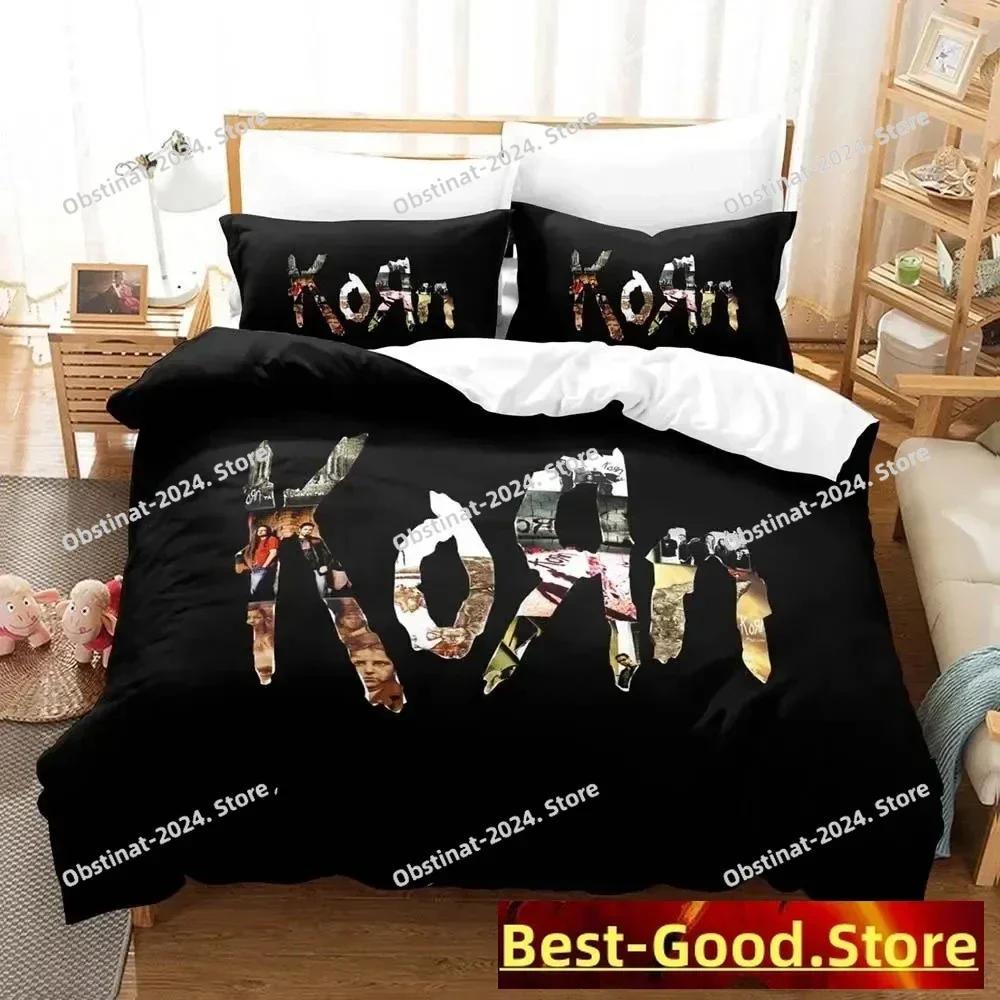 Korn rock Set Lenzuola Set Lenzuola Stampato Con Federe Copripiumino Letto Morbido Singolo Matrimoniale Queen Super King Size Camera da Letto